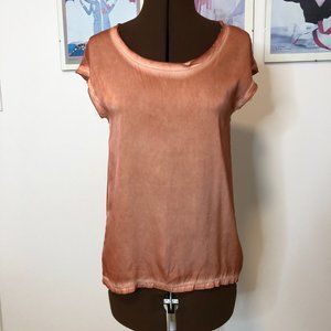 Rust Stretch Silk Blend Sleeveless Shell